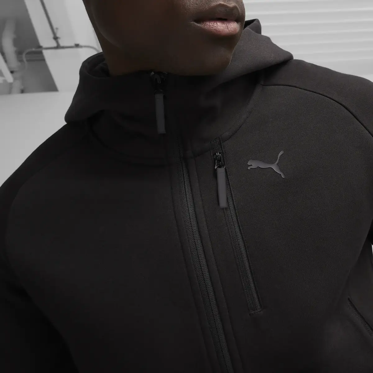 PUMATECH FZ Hoodie DK Siyah Erkek Fermuarlı Ceket