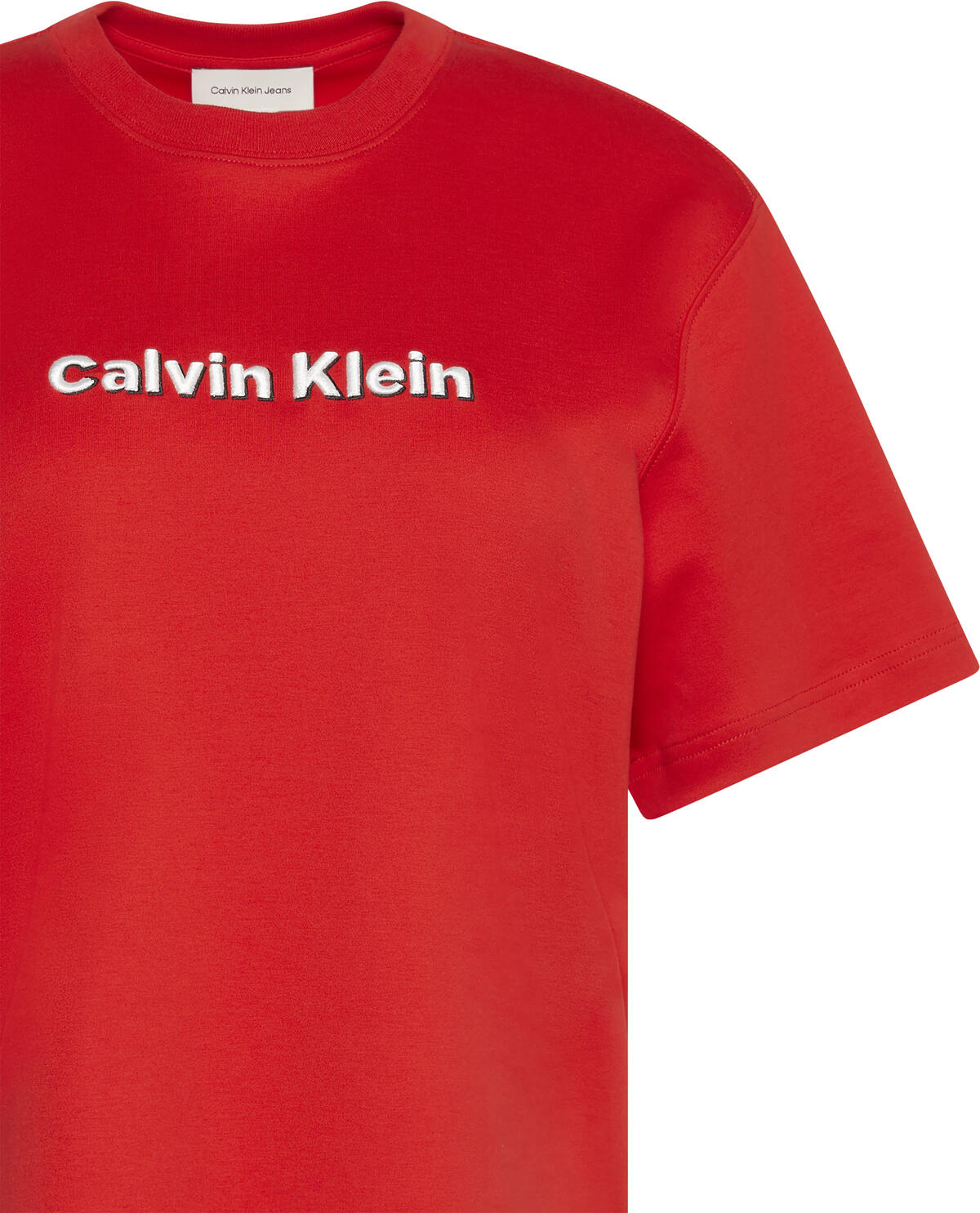 Calvin Klein SS 2 TONE 3D EMBROIDERY LOGO TEE Kırmızı Kadın T-Shirt Calvin Klein SS 2 TONE 3D EMBROIDERY LOGO TEE Kırmızı Kadın T-Shirt
