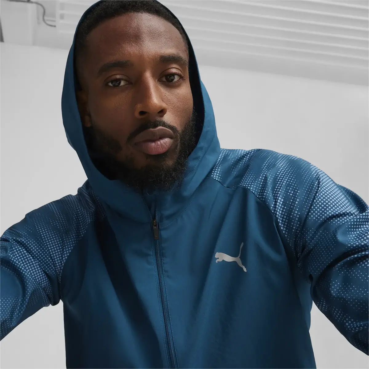 Puma RUN FAVORITE AOP WOVEN JACKET M Yeşil Erkek Sweatshirt