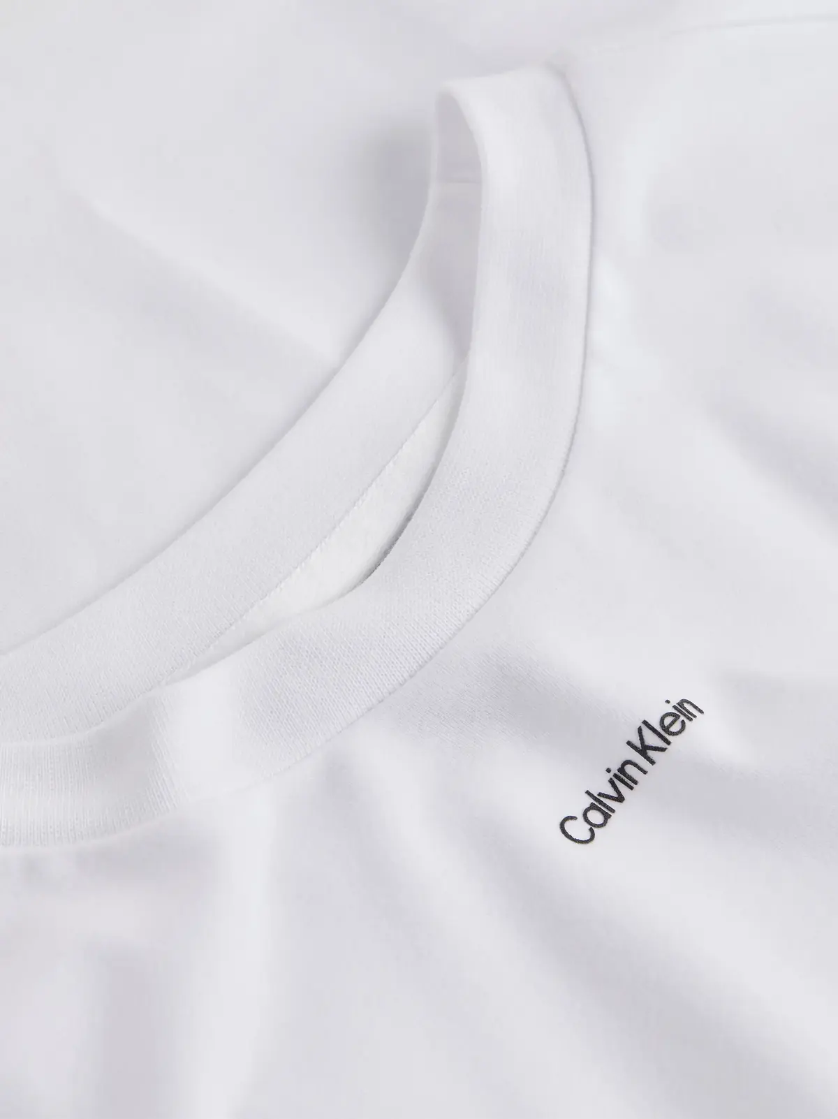 Calvin Klein NANO LOGO INTERLOCK, YAF Beyaz Erkek T-Shirt & Polo