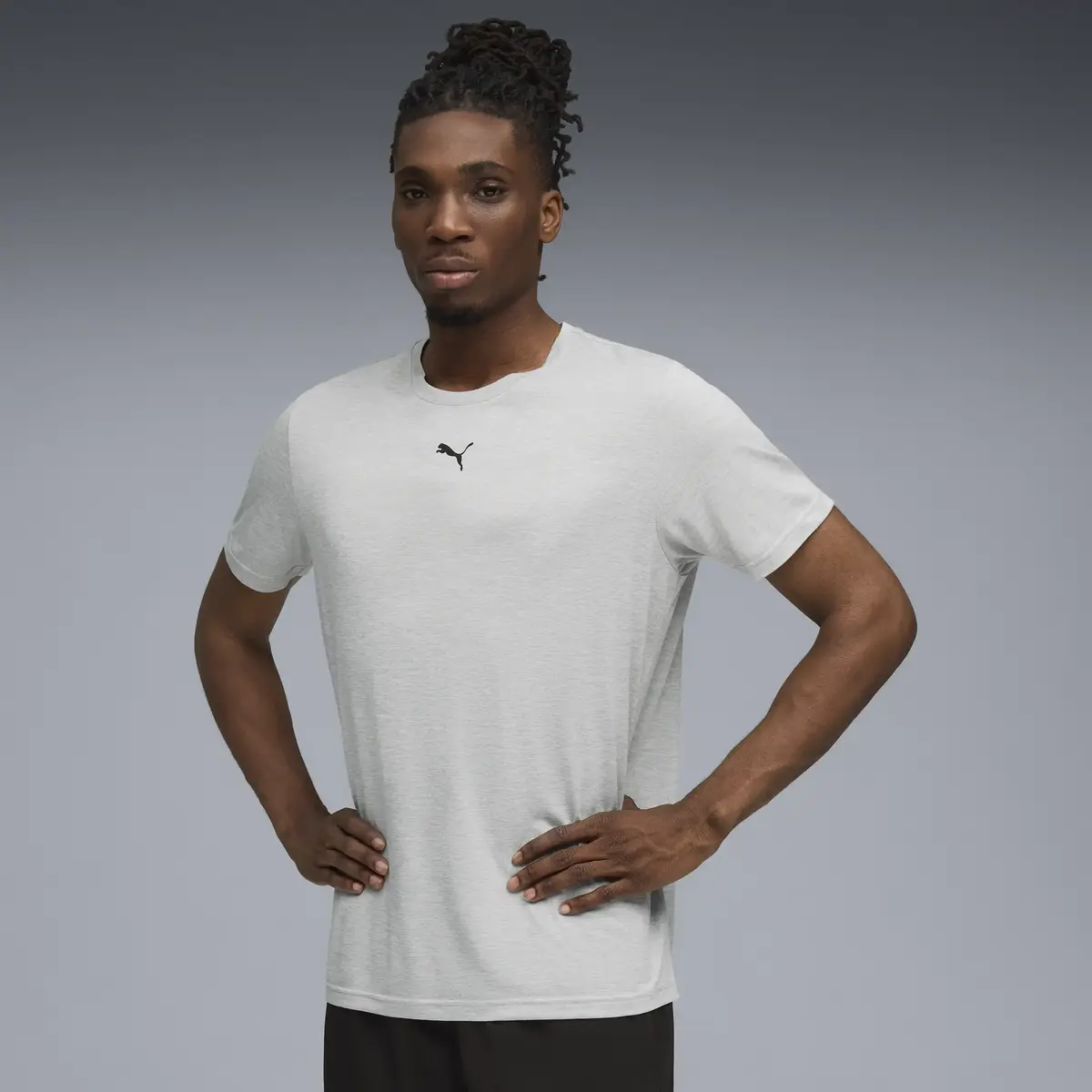 Puma ESSENTIALS HEATHER CAT Tee Beyaz Erkek T-Shirt