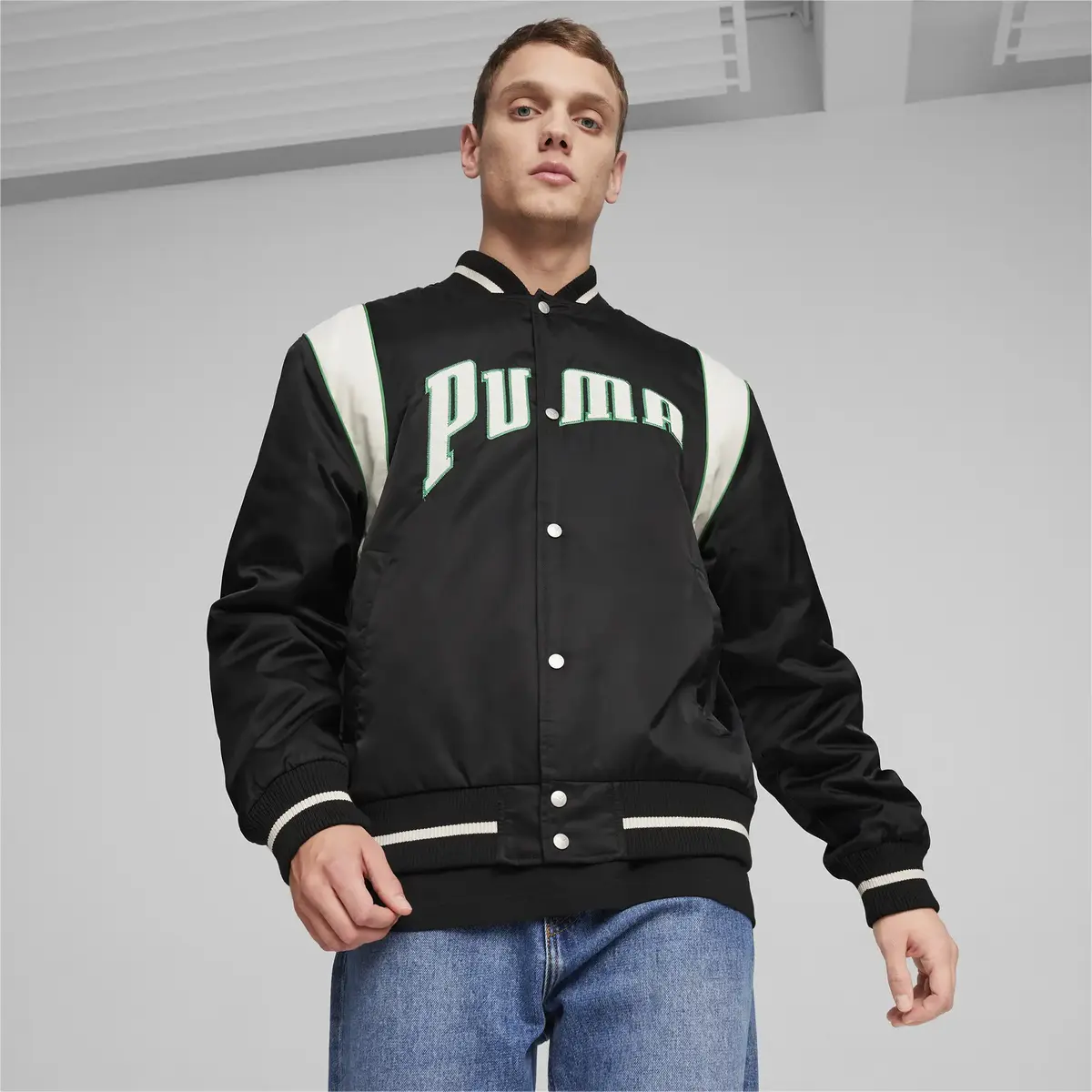 Puma TEAM FOR THE FANBASE Varsity Jacket Siyah Erkek Sweatshirt