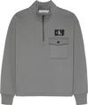 Calvin Klein HALF-ZIP FLEECE WORK Erkek Gri Sweatshirt