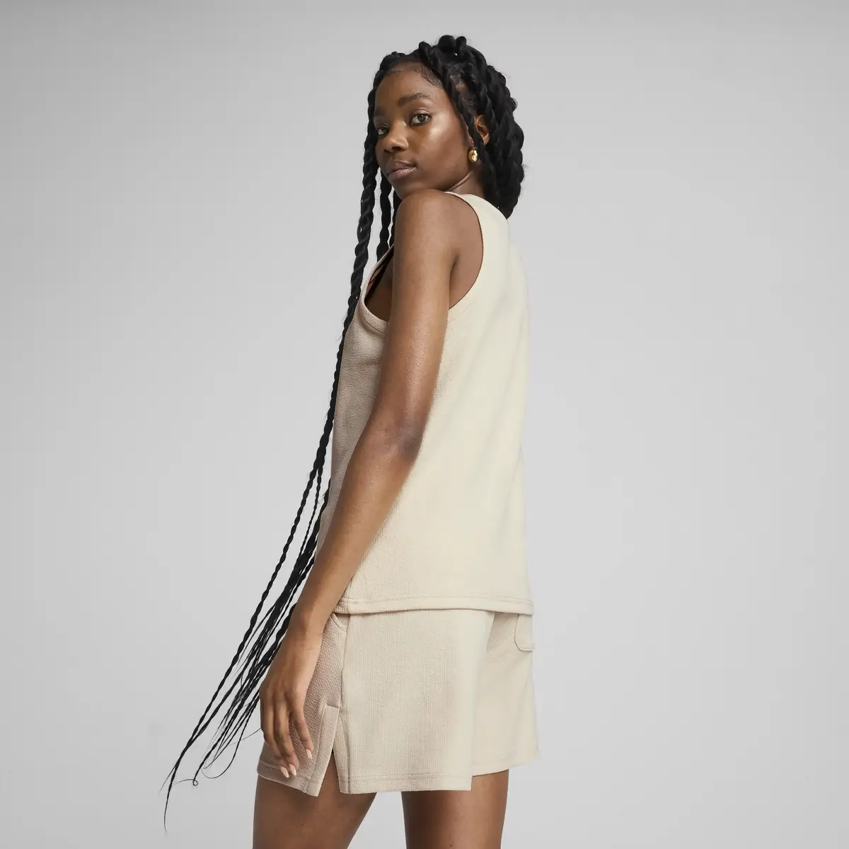 Puma HER Tank Top Bej Kadın Kolsuz T-Shirt