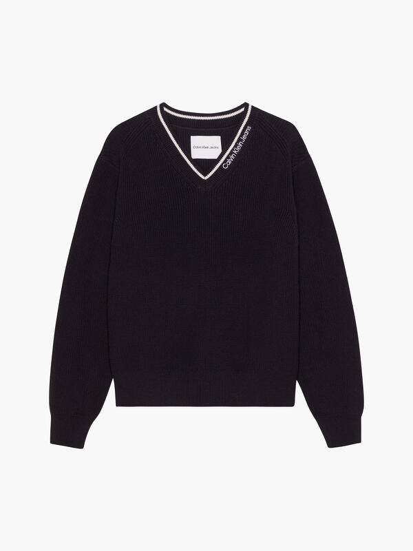 Calvin Klein CEREMONY RELAXED SWE Erkek Siyah Kazak