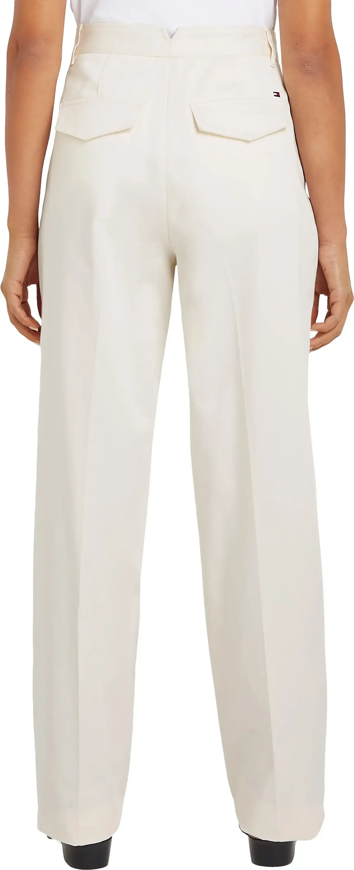 Tommy Hilfiger COTTON BARREL RELAXE, Z00 Krem Kadın Pantolon