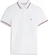 Tommy Hilfiger TIPPED SLIM FIT POLO, YBR Beyaz Erkek T-Shirt & Polo