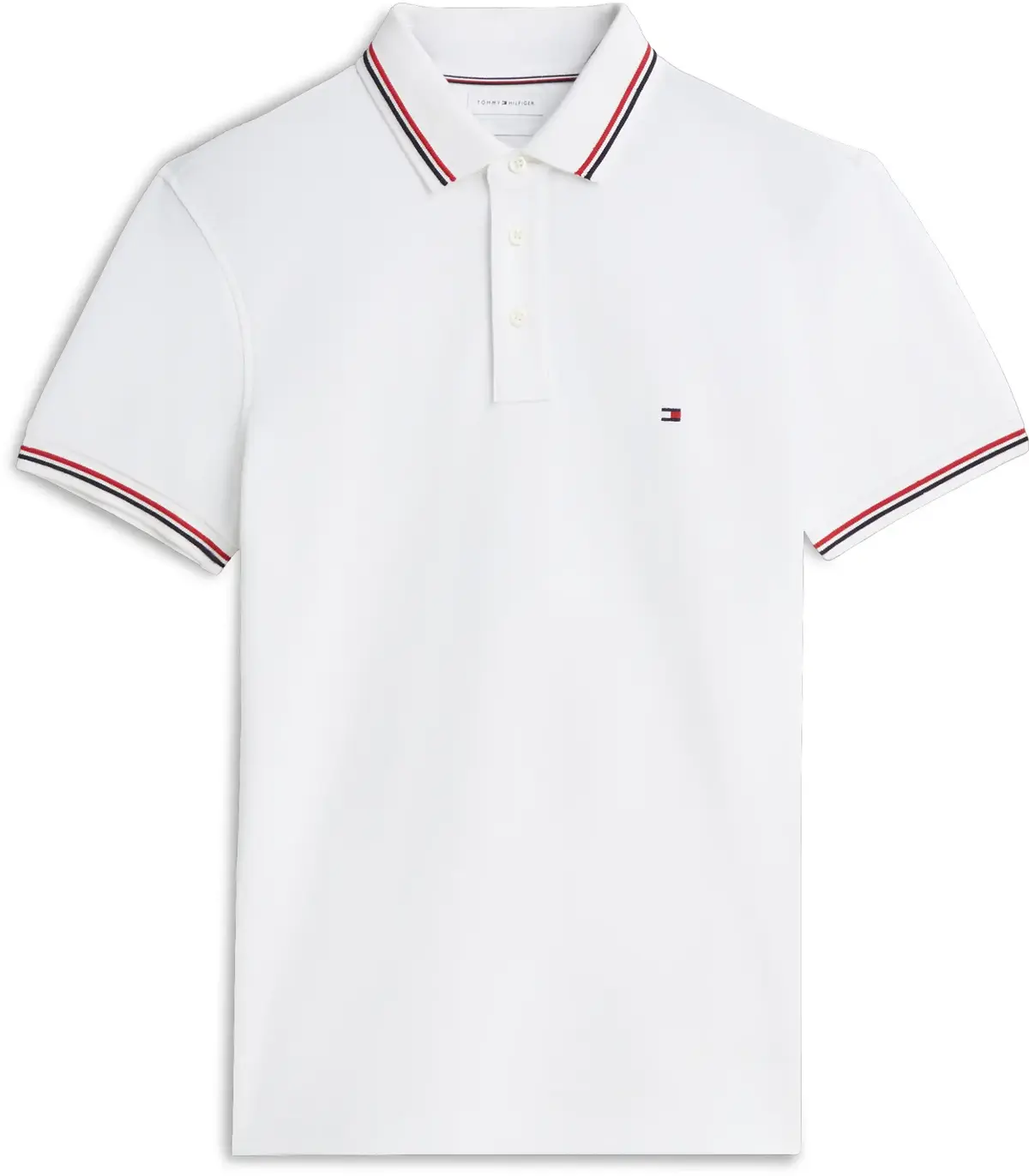 Tommy Hilfiger TIPPED SLIM FIT POLO, YBR Beyaz Erkek T-Shirt & Polo