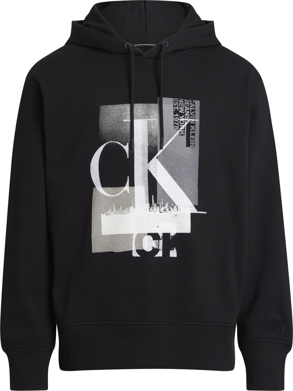 Calvin Klein CONNECTED LAYER LAND Erkek Siyah Hoodie