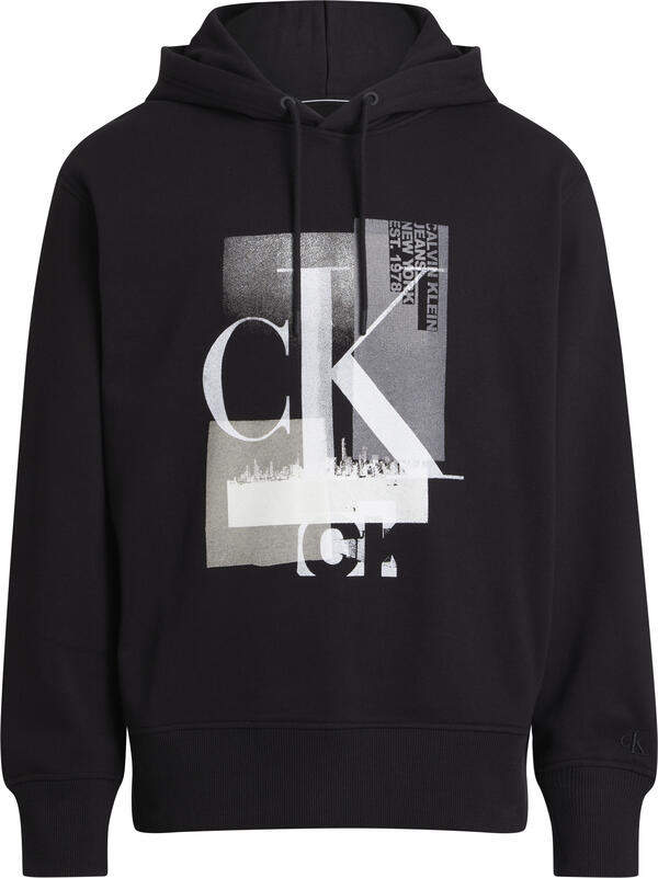 Calvin Klein CONNECTED LAYER LAND Erkek Siyah Hoodie