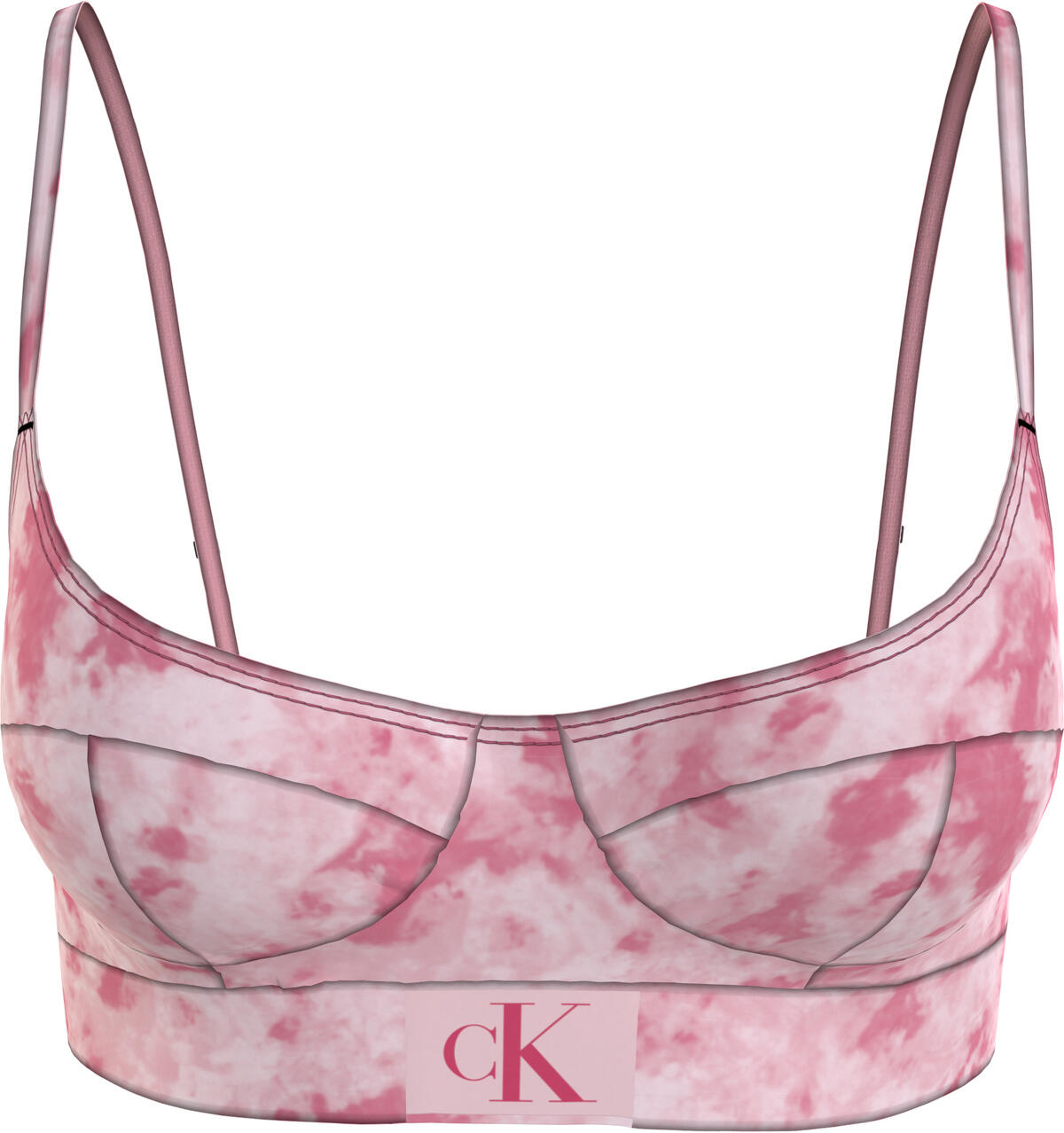 Calvin Klein DEMI BRALETTE-PRINT Kadın Pembe Bikini Üstü
