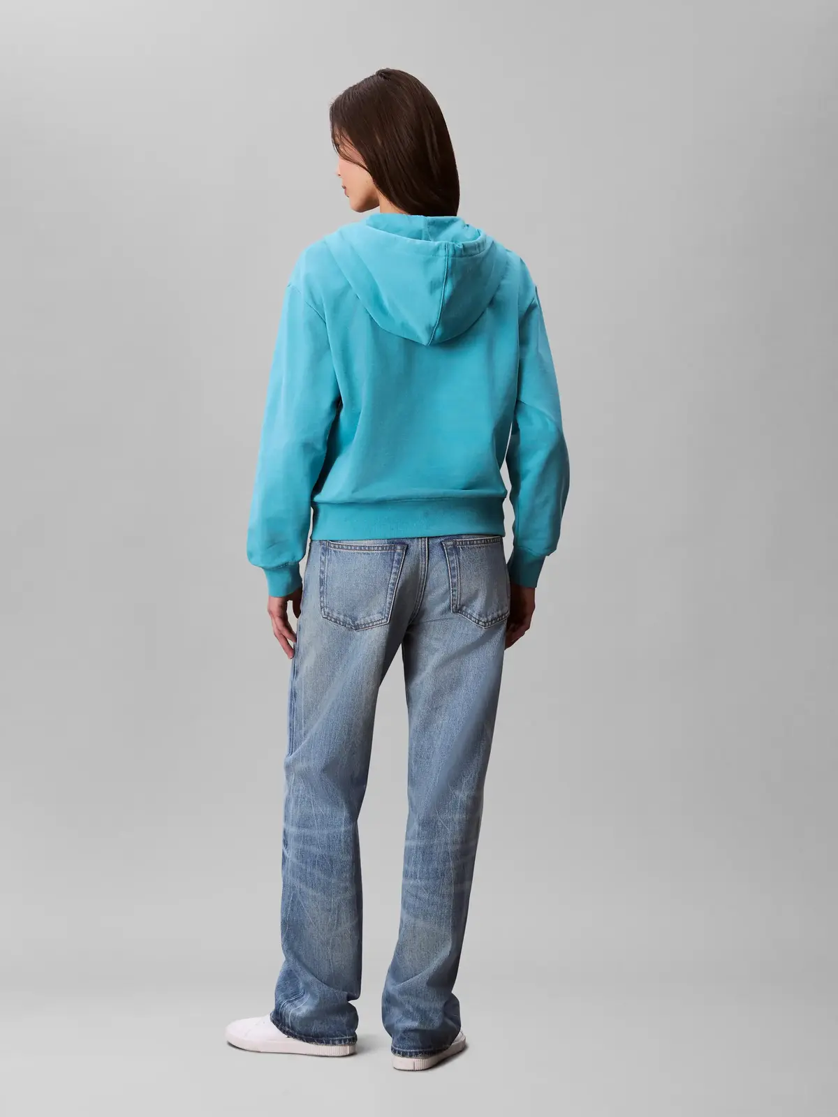 Calvin Klein MONOLOGO FRENCH TERRY FZ BF HOOD Yeşil Kadın Sweatshirt