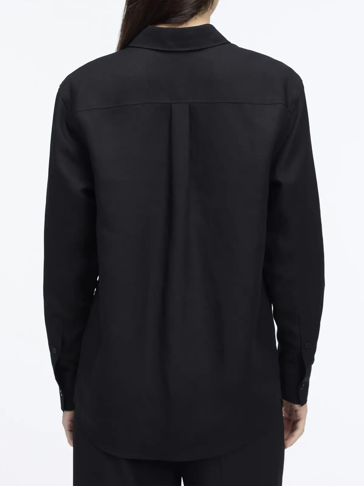 Calvin Klein LINEN BLEND LS REGUL, BEH Siyah Kadın Gömlek