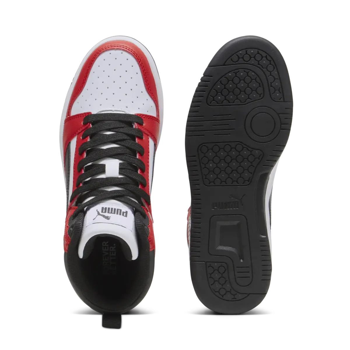 Puma Rebound V6 Mid Jr Kırmızı Sİyah Genç Spor Ayakkabı