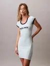 Calvin Klein SS PIMA CO GRAPHIC S, XE2 Açık Mavi Kadın Elbise