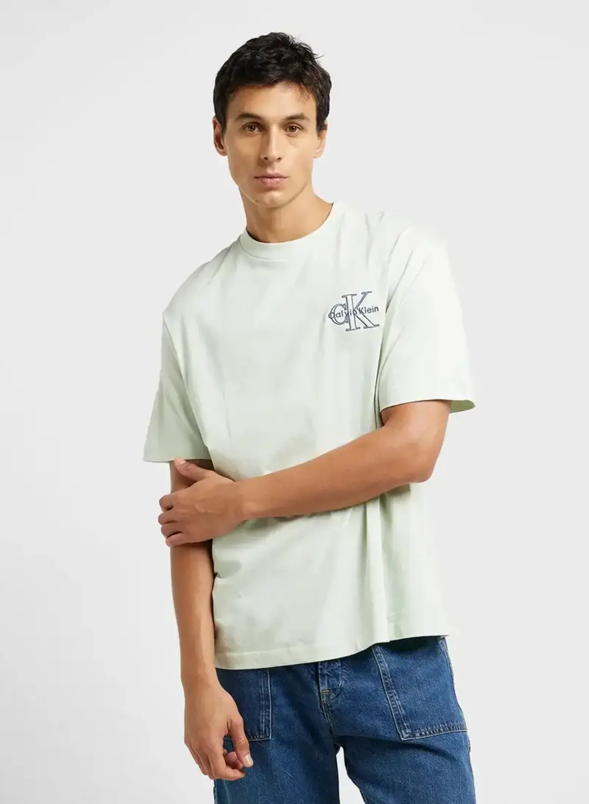 Calvin Klein SS 30S MICRO MONOLOGO GRAPHIC TE Yeşil Erkek Tişört