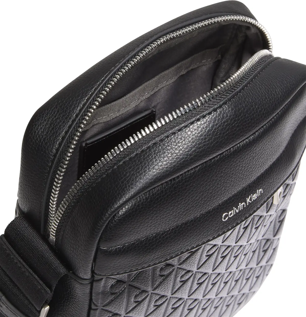 Calvin Klein EMBLEM AOP EMBOSS REPORTER Erkek Siyah Omuz Çanta