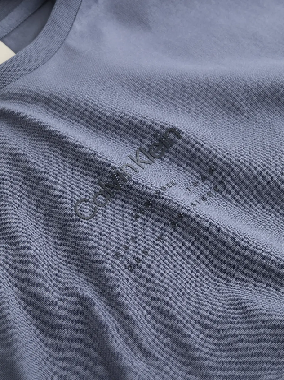 Calvin Klein RAISED EDITORIAL LOG, PCP Mavi Erkek T-Shirt & Polo