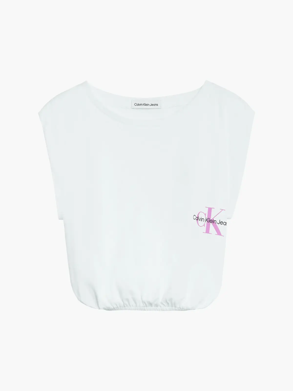 Calvin Klein MONOGRAM OFF PLACED Kadın Beyaz T-Shirt