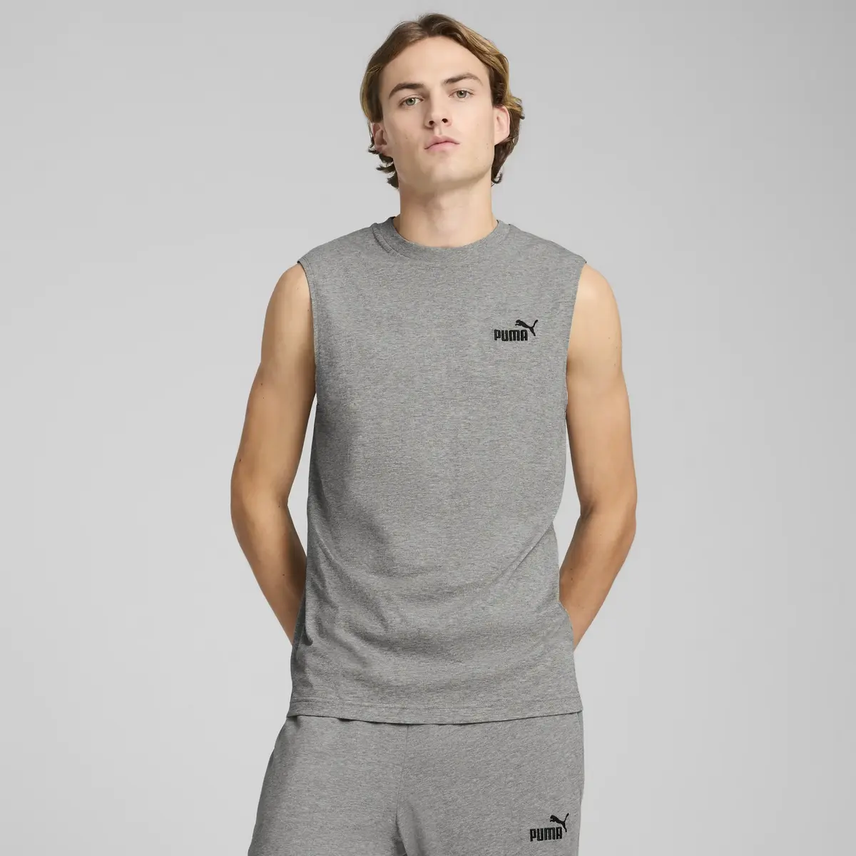 PUMA ESS Sleeveless Tee Gri Erkek T-shirt
