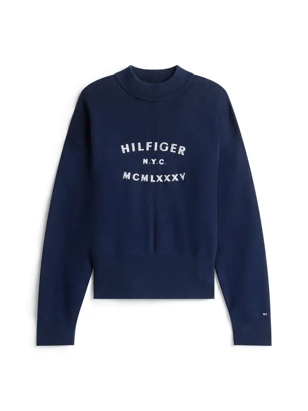 Tommy Hilfiger COMPACT KNIT GRAPHIC, C1G Lacivert Kadın Kazak