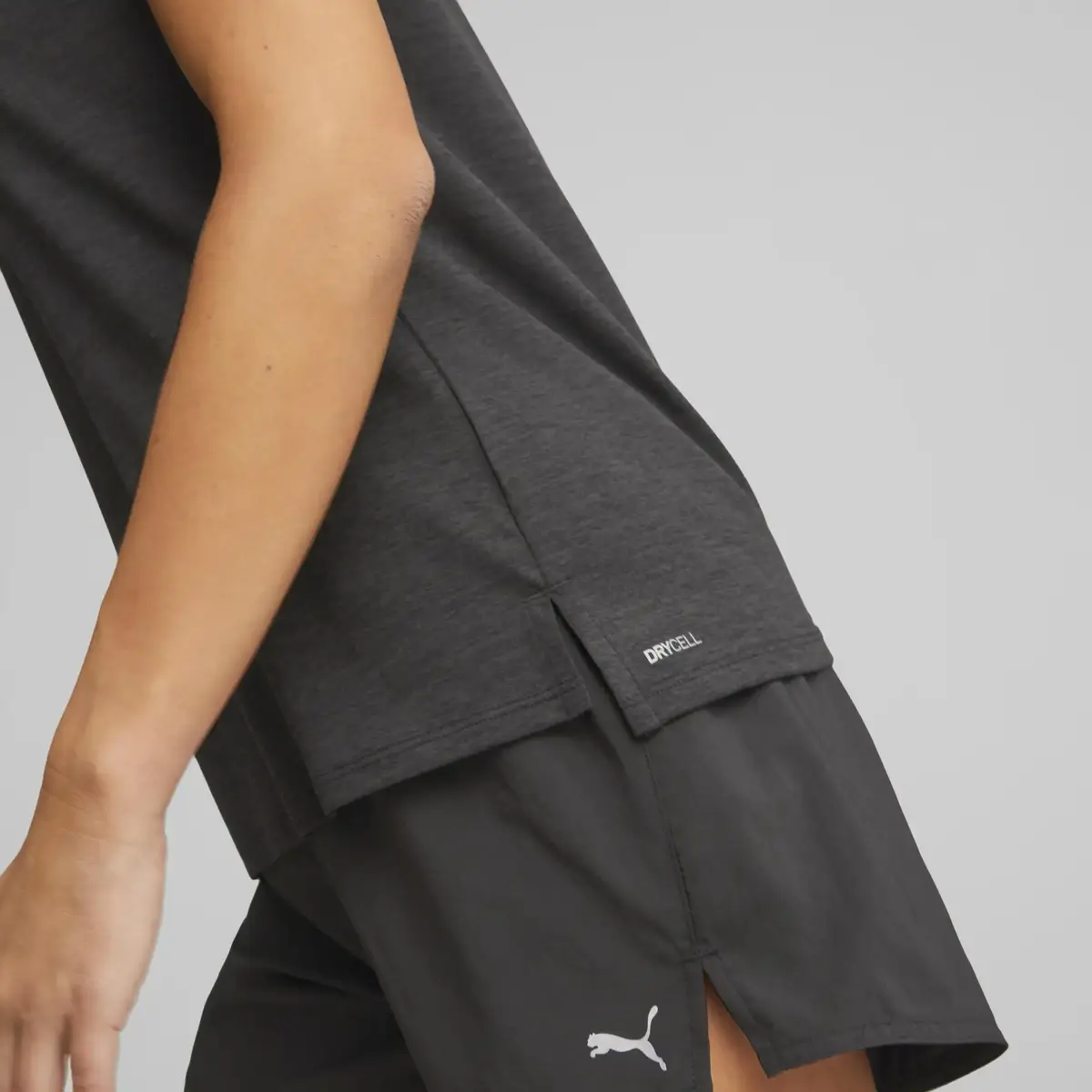 Puma RUN FAVORITE HEATHER SS TEE W Siyah Kadın T-Shirt