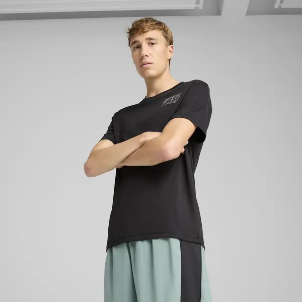 PUMA GRAPHICS SKELETON RUN TEE Siyah Erkek T-Shirt