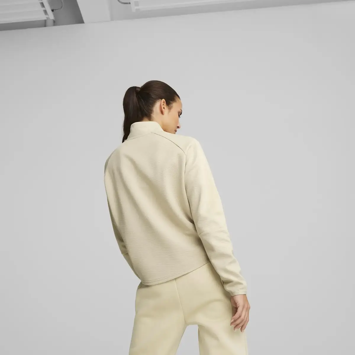 Puma EVOSTRIPE Half-Zip Crew Granola Kadın Yarım Fermuarlı Sweatshirt