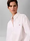 Calvin Klein COTTON POPLIN RELAXE, YAA, XXS Beyaz Kadın Gömlek