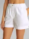 Calvin Klein SUMMER POPLIN BOXER Beyaz Kadın Şort