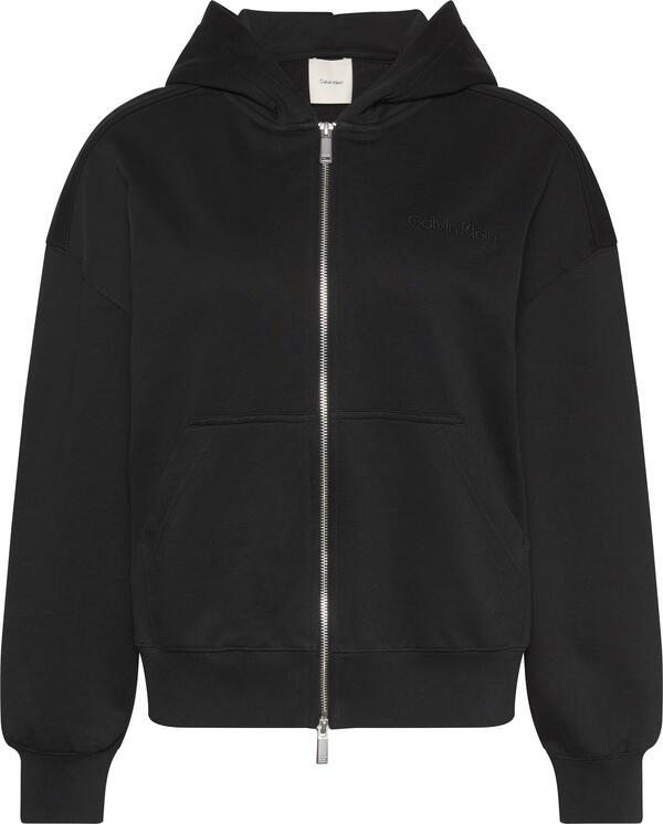 Calvin Klein A- LOGO EMB FRENCH TERRY FZ HOOD Siyah Kadın Sweatshirt