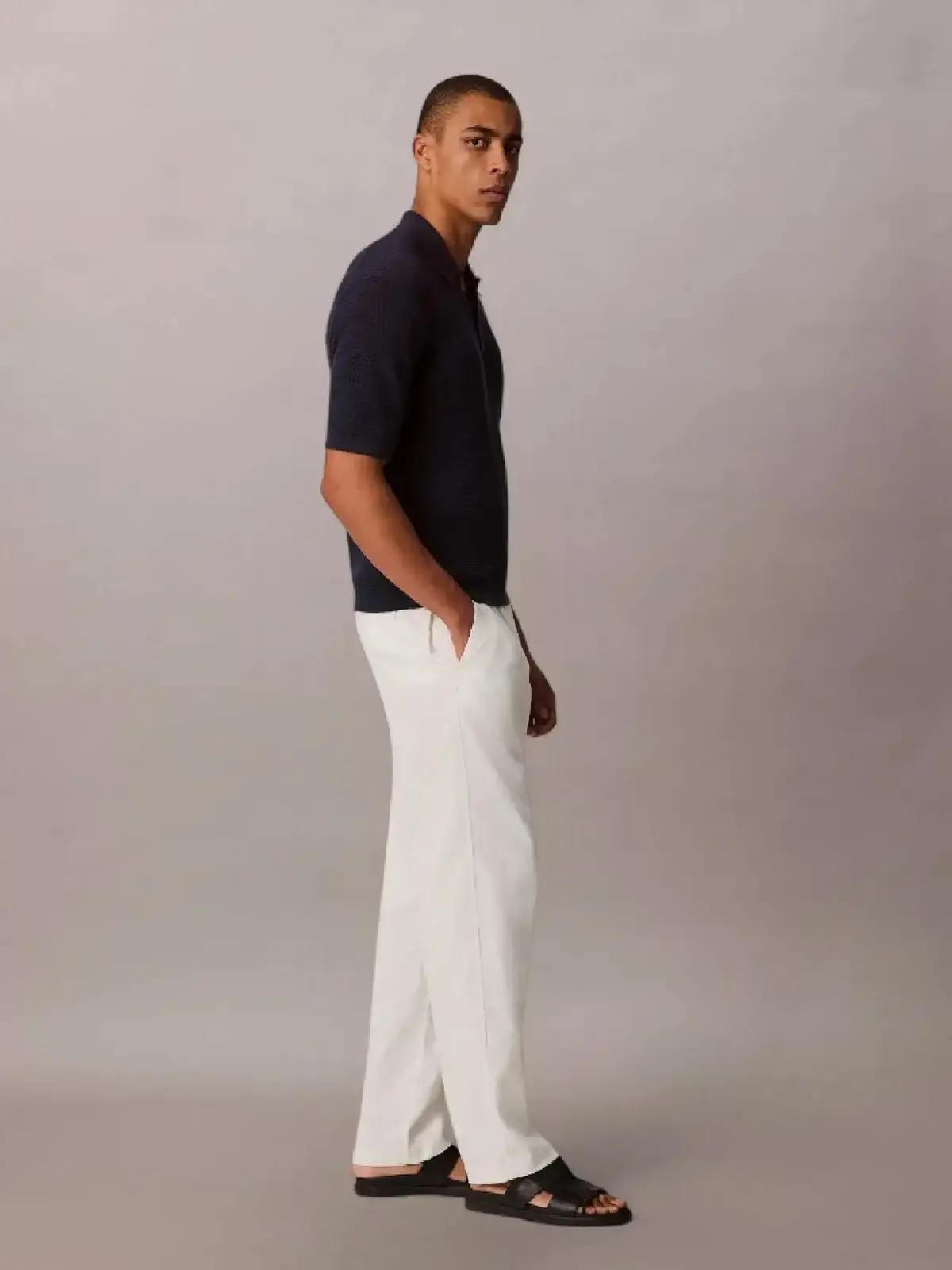 Calvin Klein SS SMTH CTTN WFFL PL Antrasit Erkek Kazak