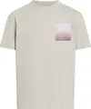 Calvin Klein OMBRE BONDED BOX LOG, PBQ Bej Erkek T-Shirt & Polo