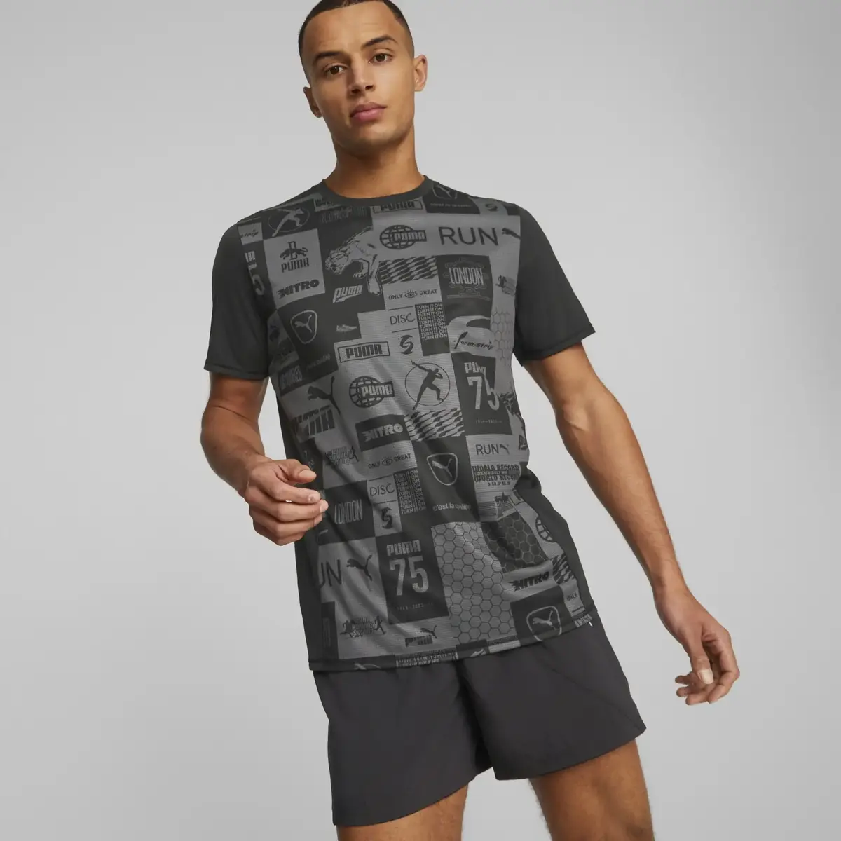 Puma Run Favorite AOP Siyah Erkek T-Shirt