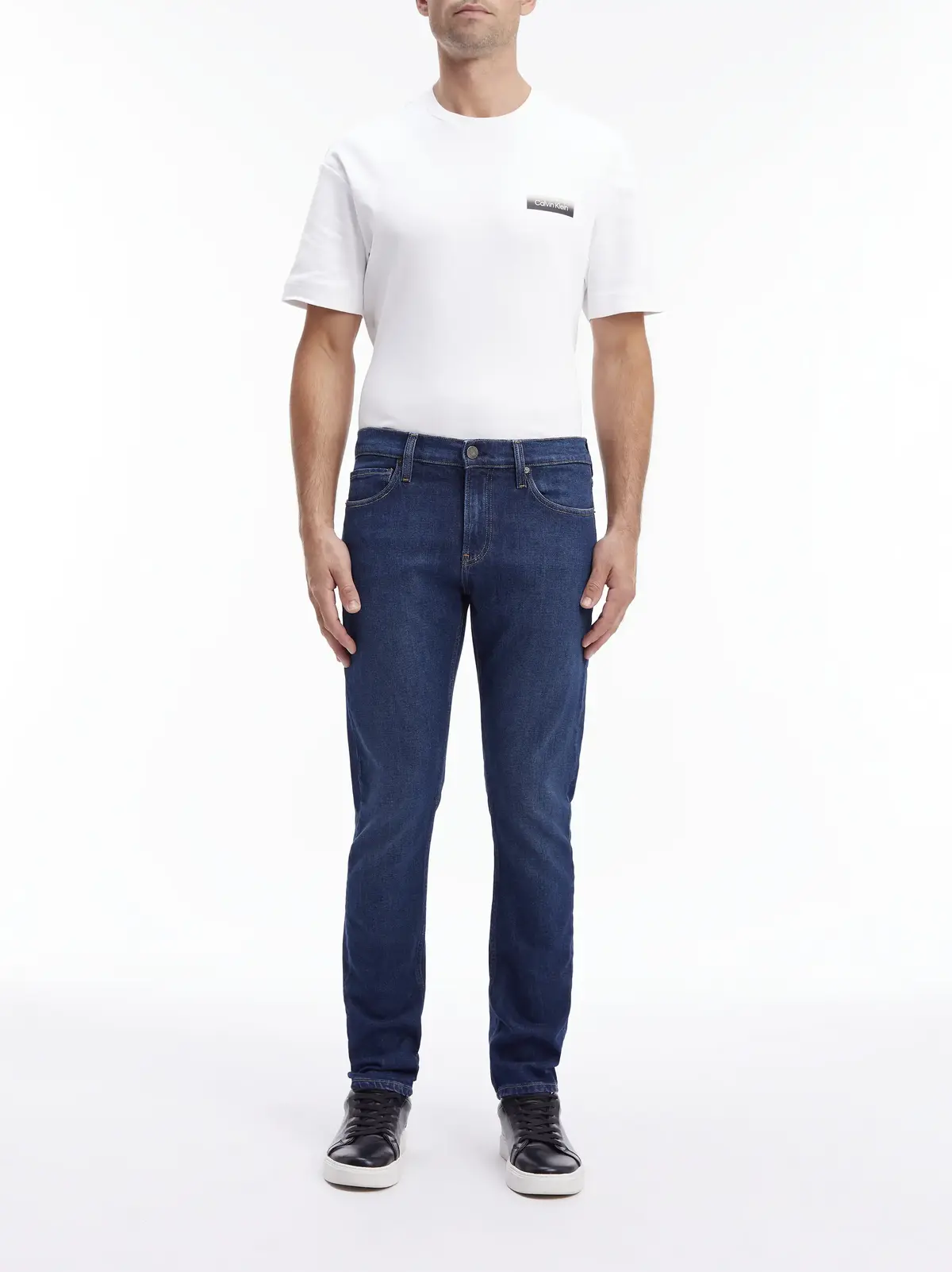 Calvin Klein SLIM FIT DARK BLUE Erkek Mavi Kot Pantolon