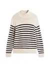 Tommy Hilfiger BRETON COTTON STRIPE, 0BP Krem Erkek Kazak