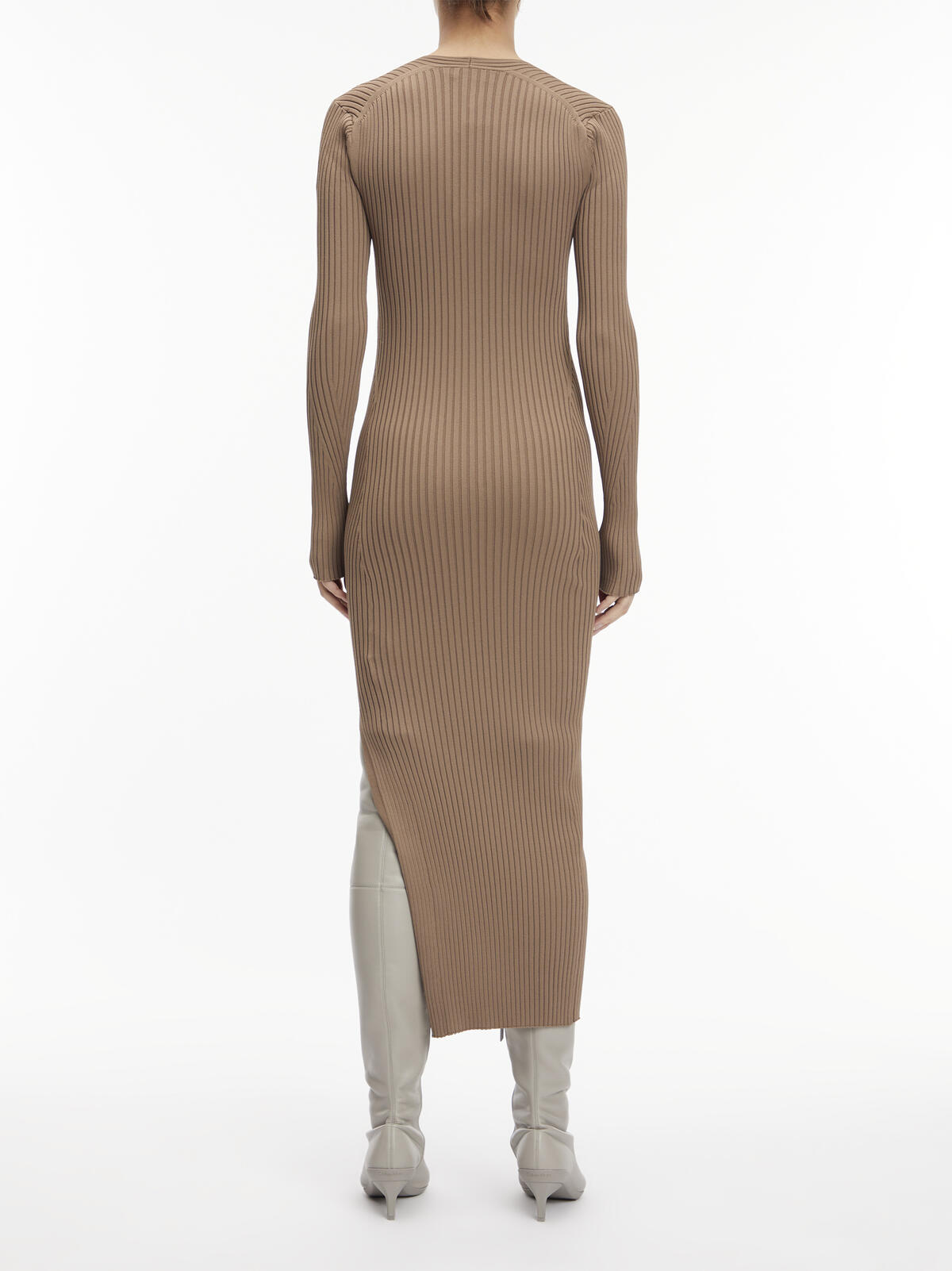 Calvin Klein SENSUAL ICONIC RIB D Kadın Kahverengi Elbise