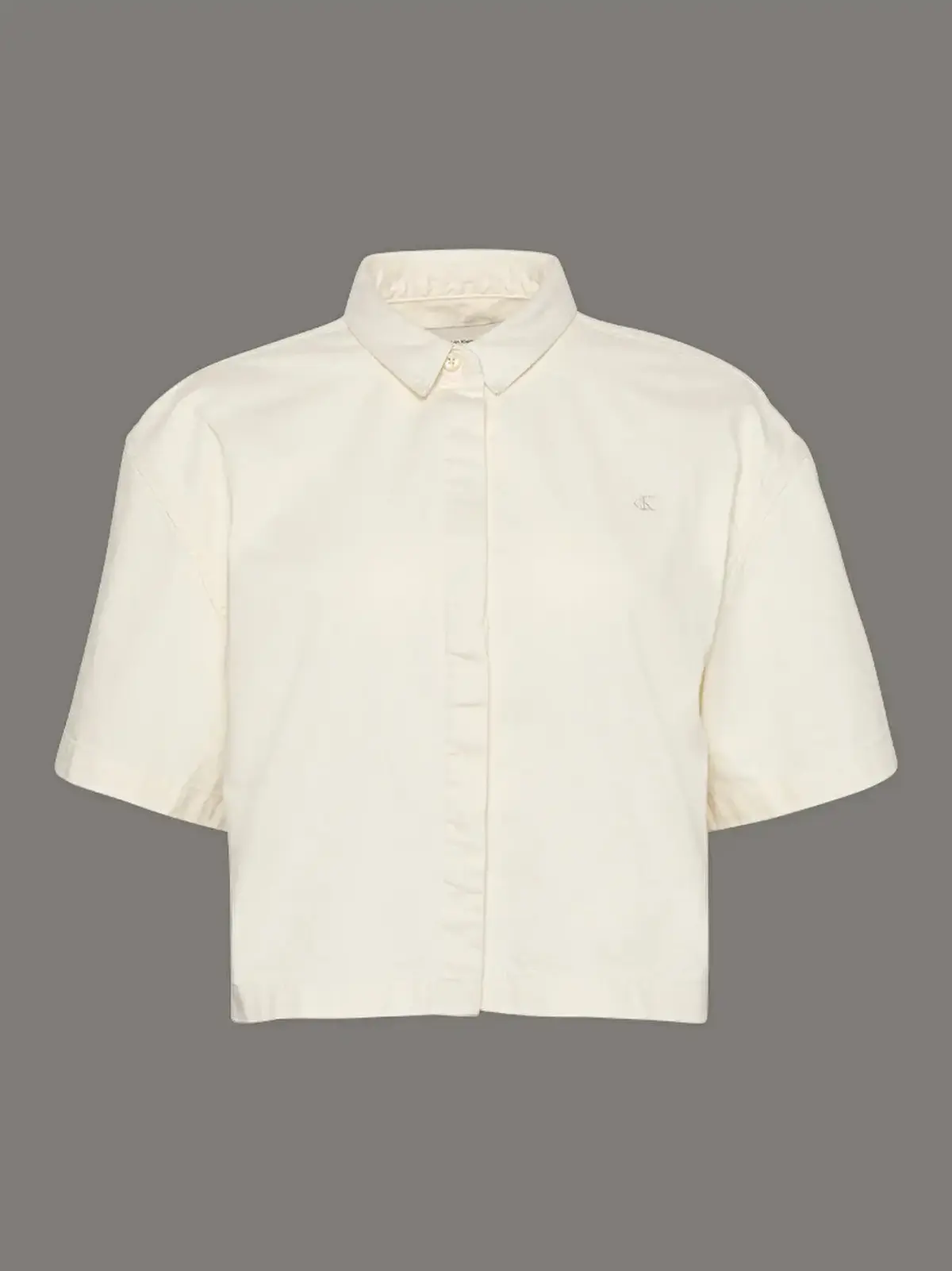 Calvin Klein SS DENIM SHIRT CHALK WHITE Beyaz Kadın Gömlek Calvin Klein SS DENIM SHIRT CHALK WHITE Beyaz Kadın Gömlek