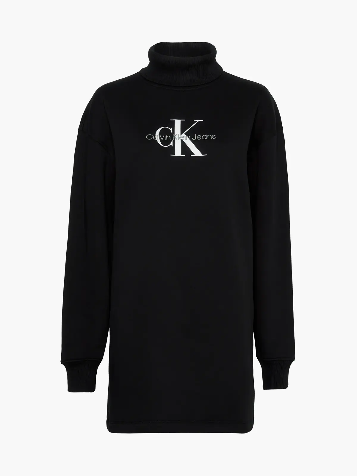 Calvin Klein MONOLOGO ROLL NECK D Kadın Siyah Elbise