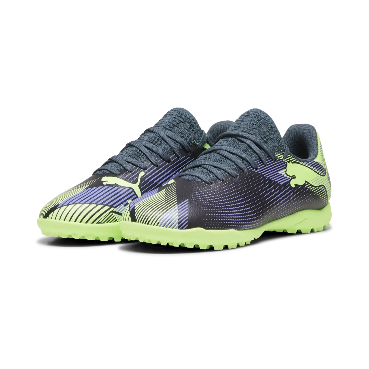 Puma FUTURE 7 PLAY TT Jr Gri-Yeşil Çocuk Halı Saha Ayakkabısı