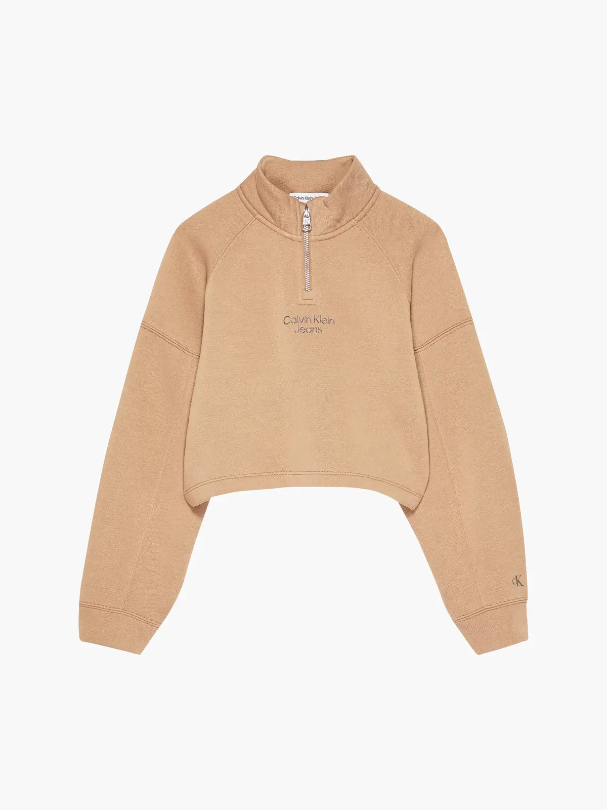 Calvin Klein CUT SEAMS STACK LOGO Kadın Kahverengi Sweatshirt