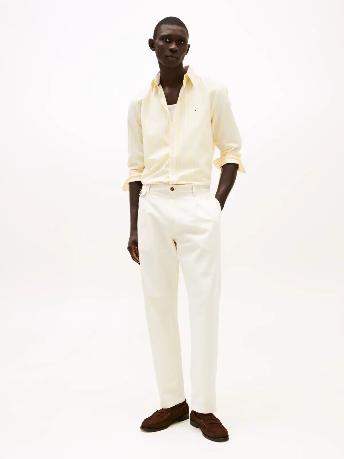 Tommy Hilfiger FLEX POPLIN BOLD STR, 0FP Sarı Erkek Gömlek