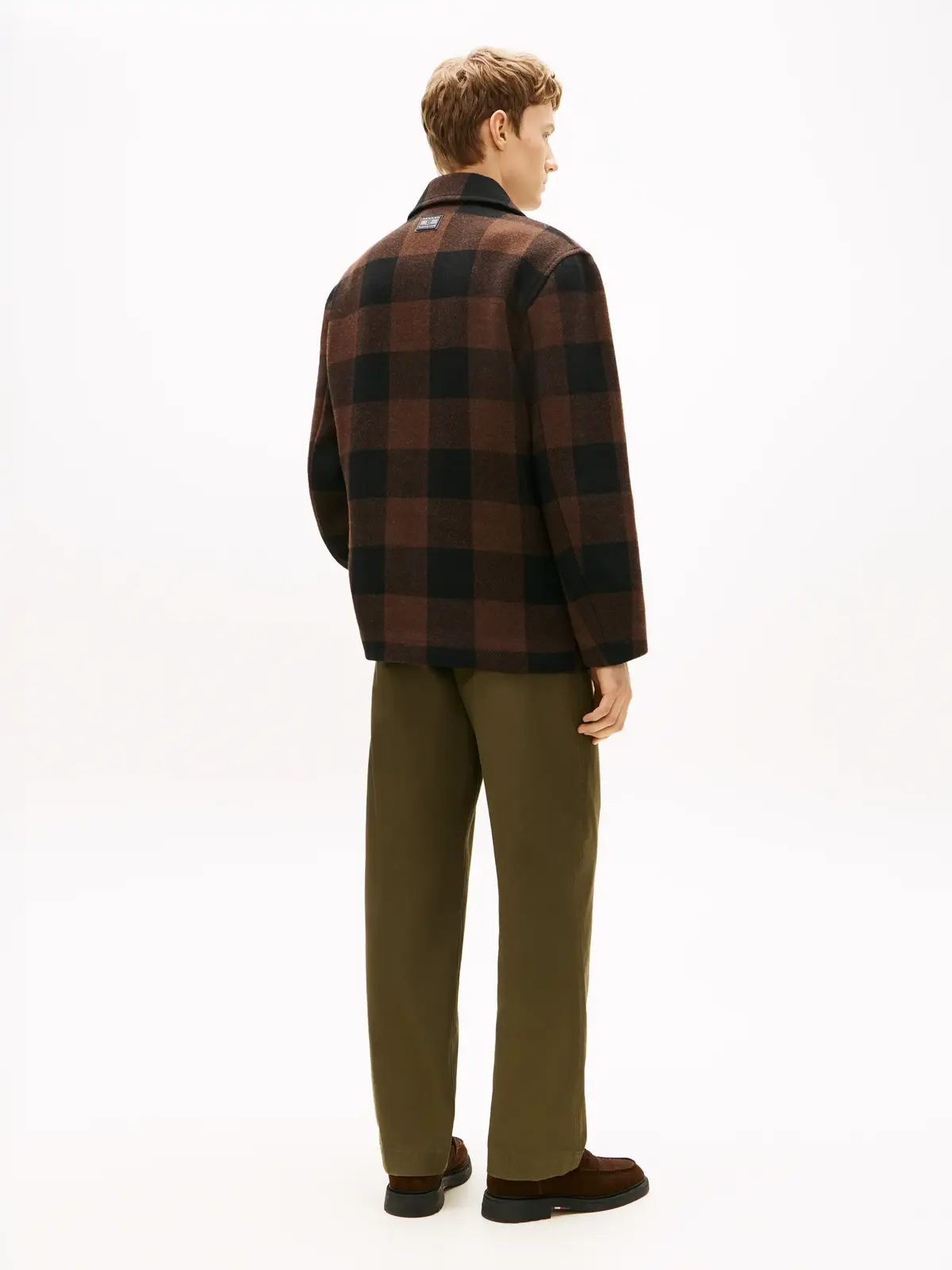 Tommy Hilfiger WOOL DBL FACE CHECK, 0M7 Kahverengi Erkek Ceket