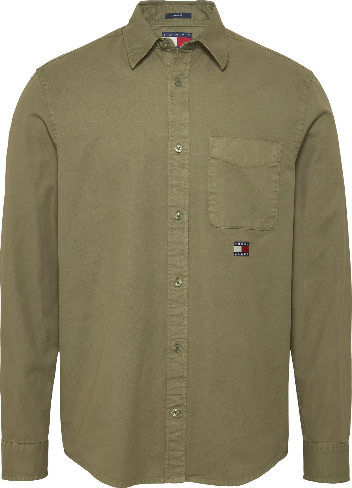 Tommy Hilfiger TJM REG WASHED TWILL, M12 Yeşil Erkek Gömlek