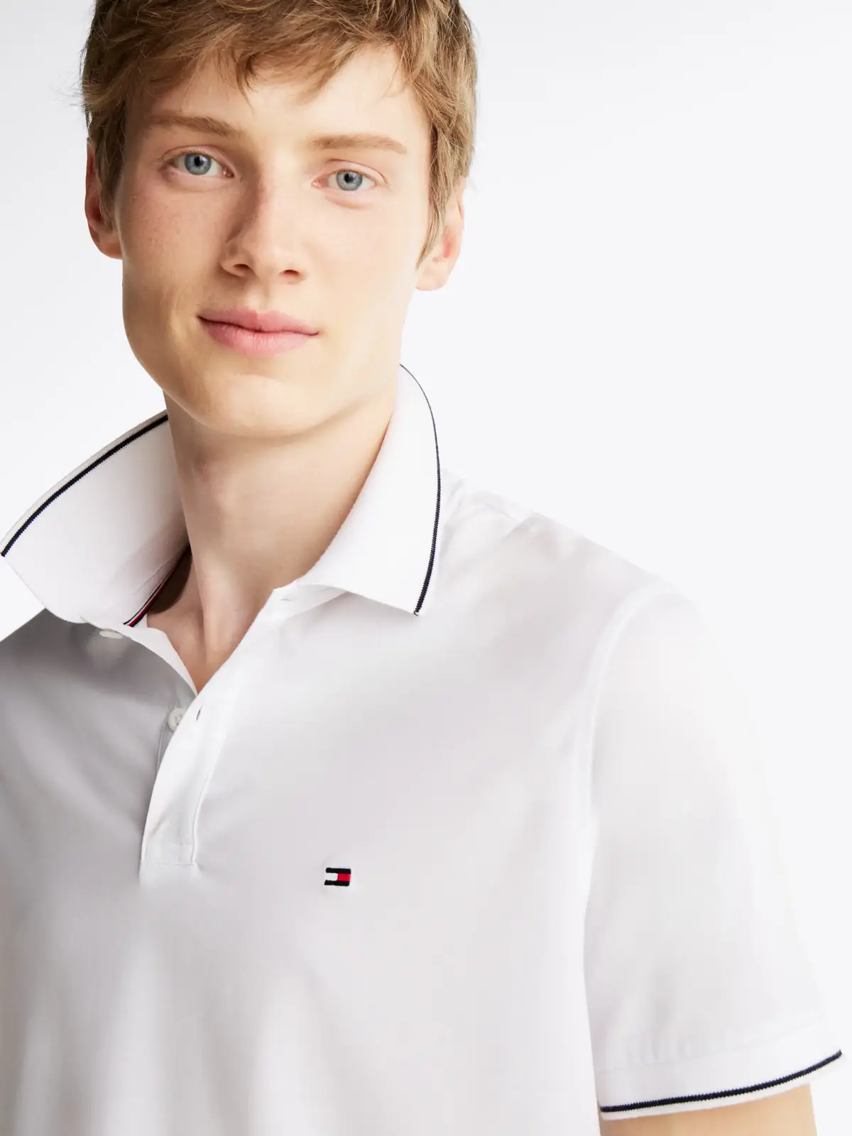 Tommy Hilfiger PERFORMANCE JERSEY R, YBR Beyaz Erkek T-Shirt & Polo