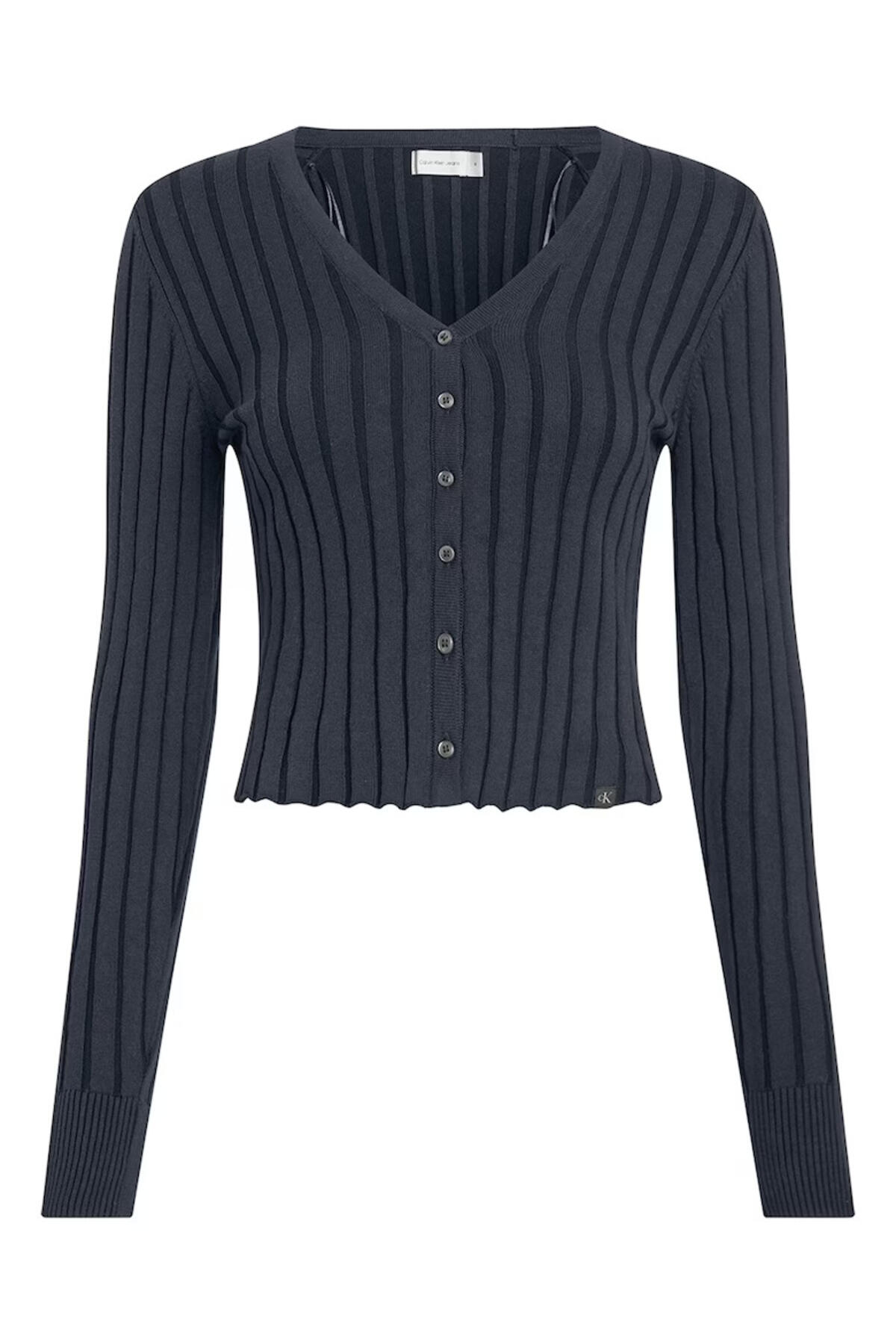 Calvin Klein PLATED SWEATER CARDI, PPK Siyah Kadın Hırka