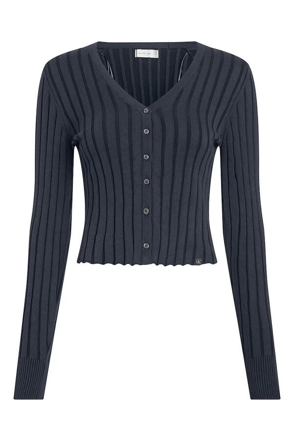 Calvin Klein PLATED SWEATER CARDI, PPK Siyah Kadın Hırka