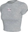 Calvin Klein A- MONOGRAM BABY TEE Gri Kadın T-Shirt Calvin Klein A- MONOGRAM BABY TEE Gri Kadın T-Shirt