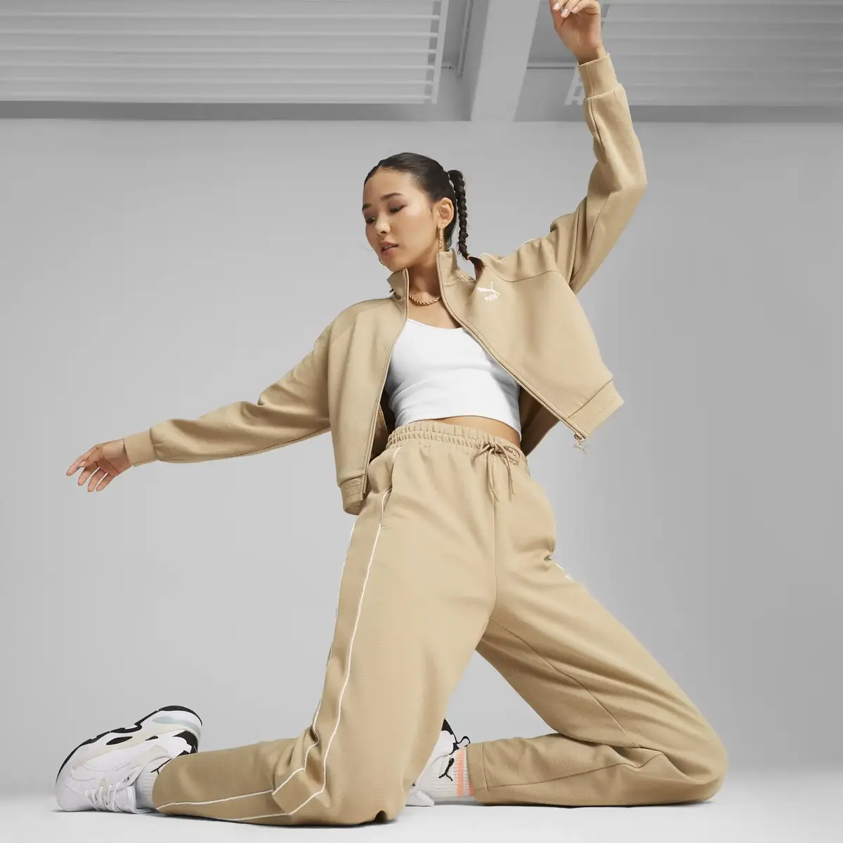 PUMA T7 Track Jacket Bej Kadın Ceket