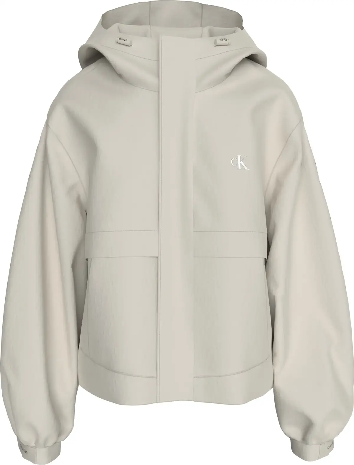 Calvin Klein SHORT HOODED TECH RAIN JACKET Kadın Bej Mont